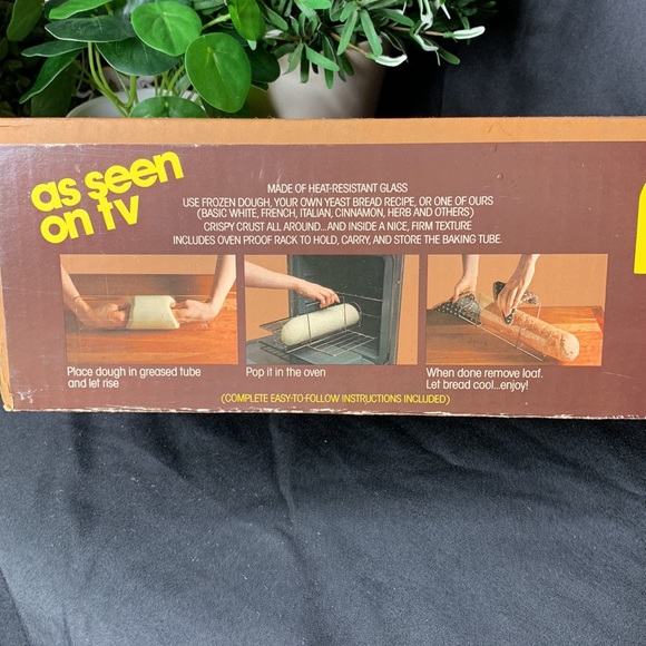 Vintage Pyrex by Corning Bake A Round Glass Bread Baking Tube & Rack in Box #990 - Picture 4 of 13